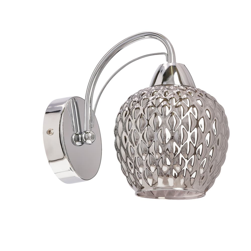 Nástenná lampa TOBIAS chróm 1x40W E27 dymové tienidlo 1
