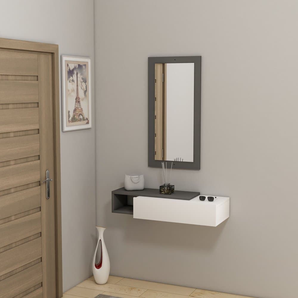 Príborník Vien - Anthracite, White 1