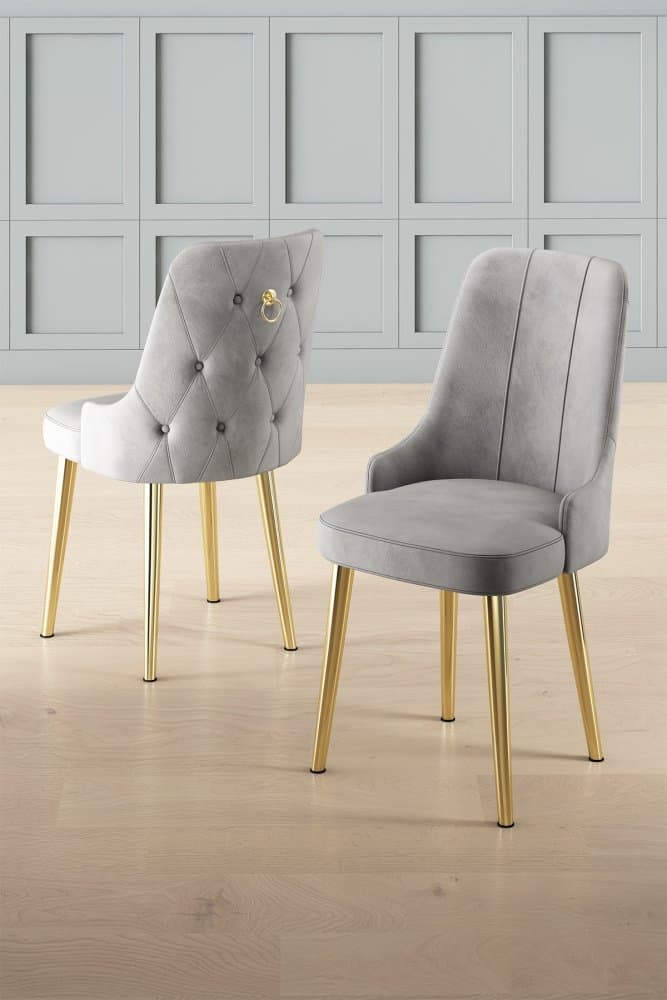 Súprava stoličiek (4 kusy) Newa - Grey, Gold