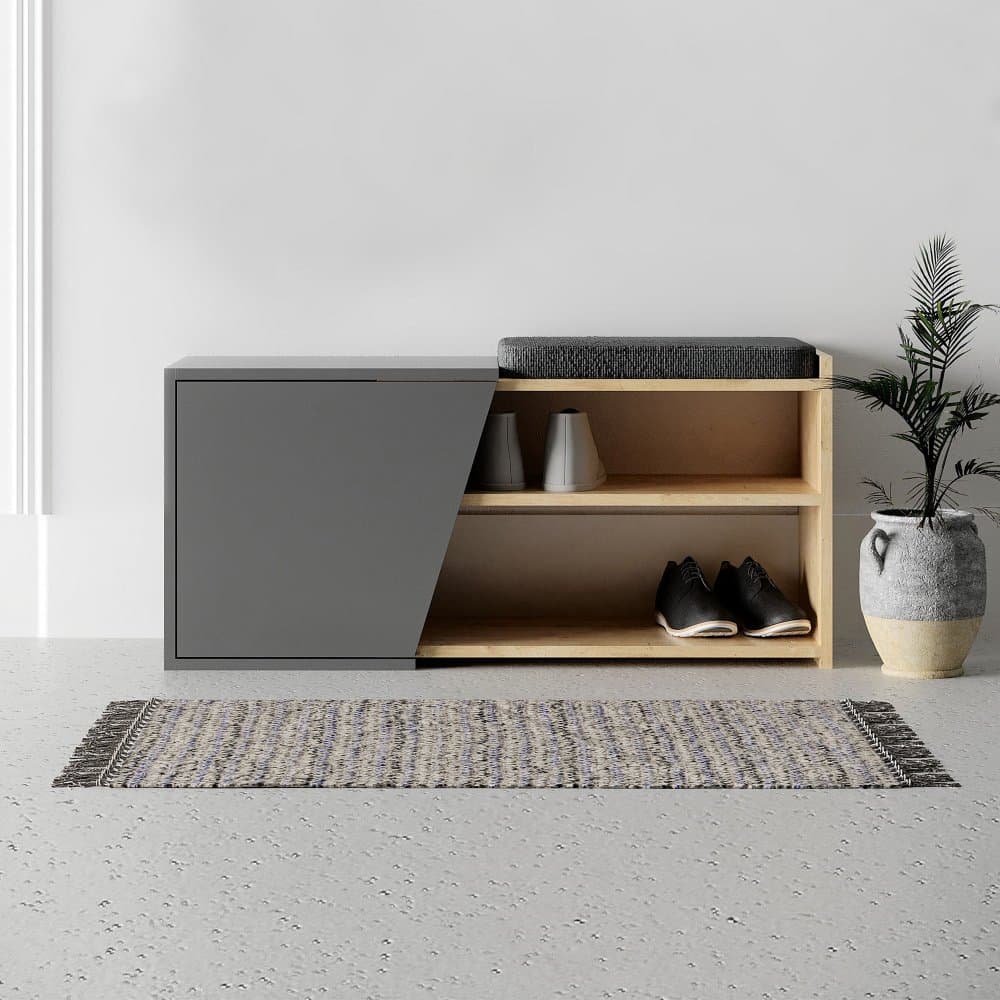 Skrinka na topánky / Botník Fiona - Oak, Anthracite 1