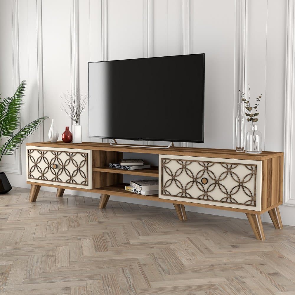 TV stolík Class - Walnut, Cream 1