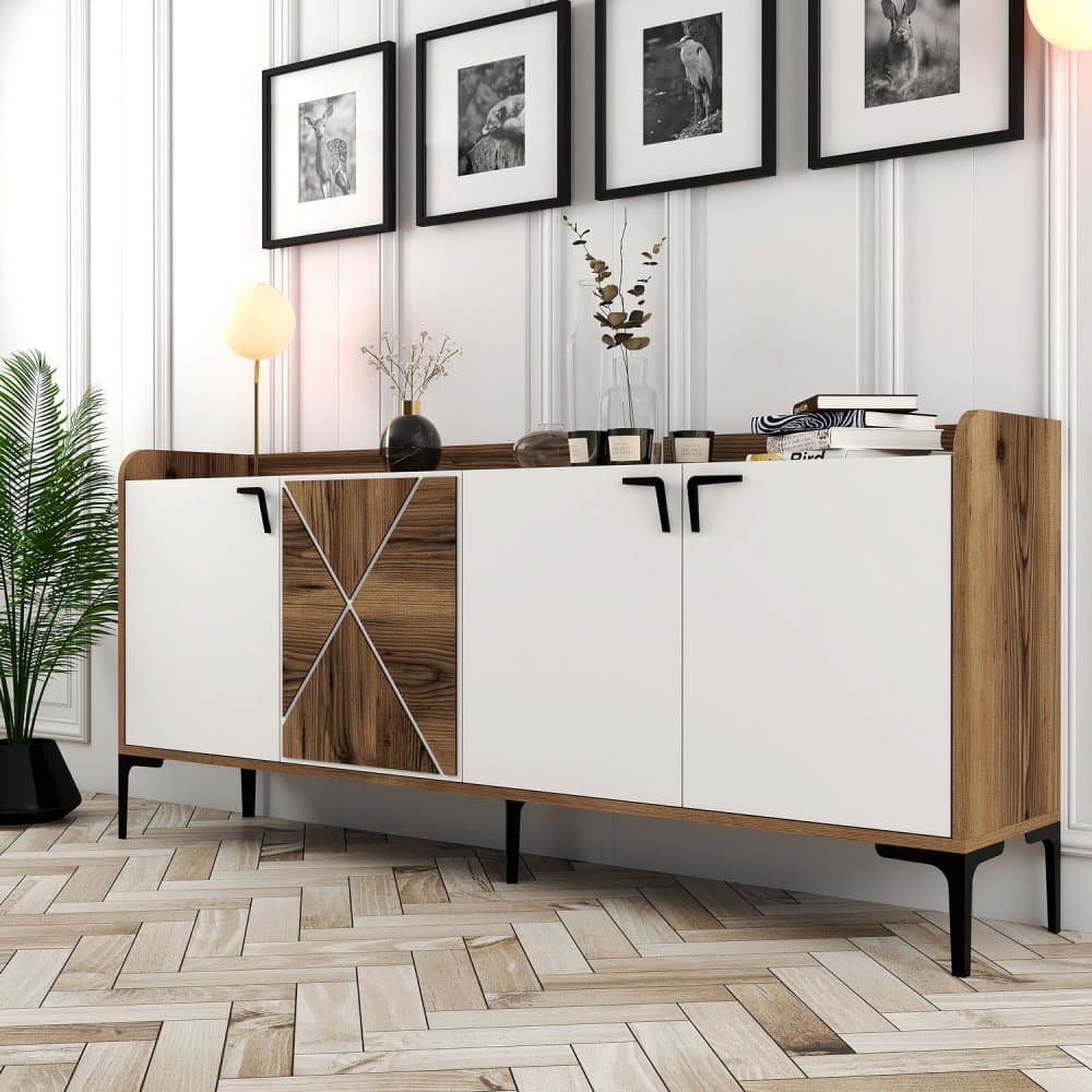 Konzolový stolík Venedik - Walnut, White 1
