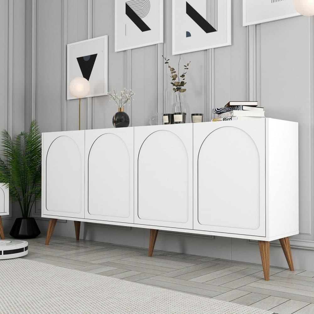 Konzolový stolík Lyon 81 - White, Walnut