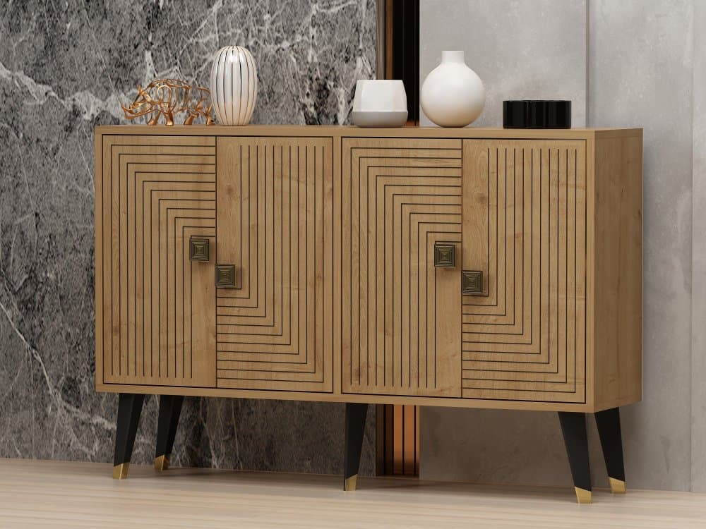 Konzolový stolík Ahart - Sapphire Oak, Gold 1