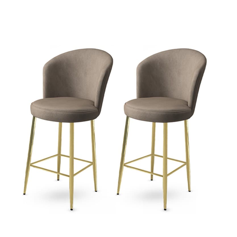 Bar Stool Set (2 Pieces) Alte - Cappuccino, Gold 1