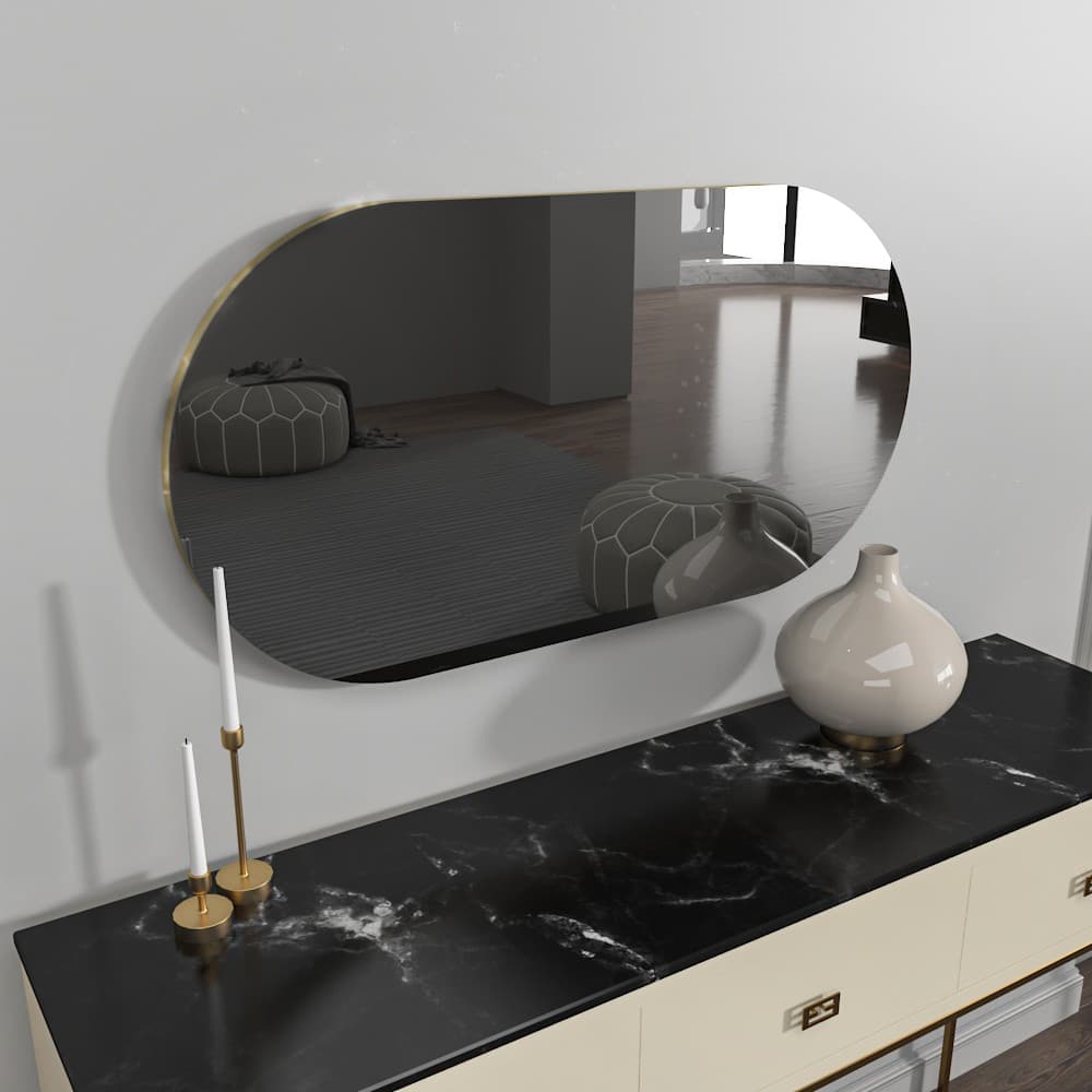 Zrkadlo Riors - Dark Grey, Gold 1