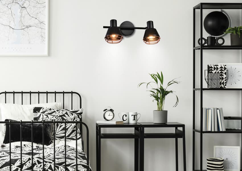 Nástenná/stropná lampa s čiernym medeným tienidlom 2xE14 40W Neria