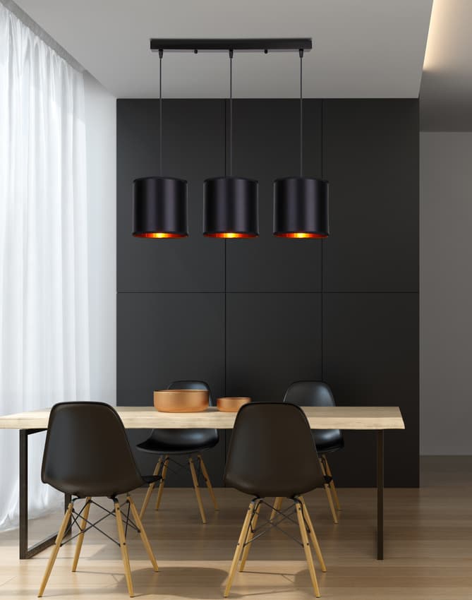 Závesná lampa čierna 3xE27 Candida 1