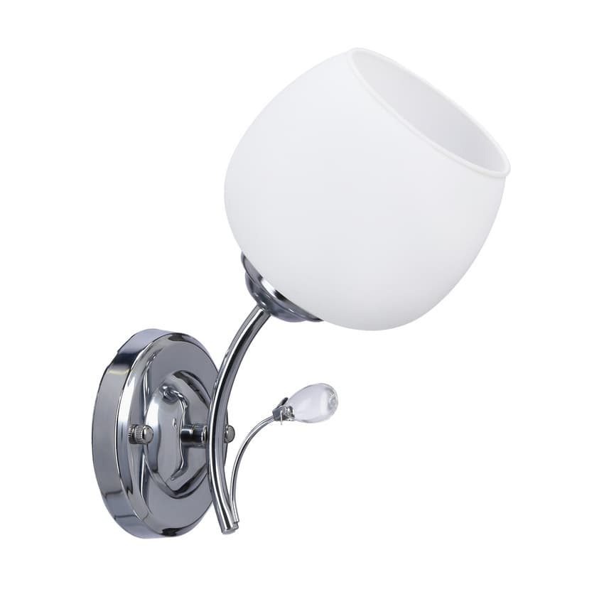 Nástenná lampa Estar chróm E27 s bielym tienidlom 1