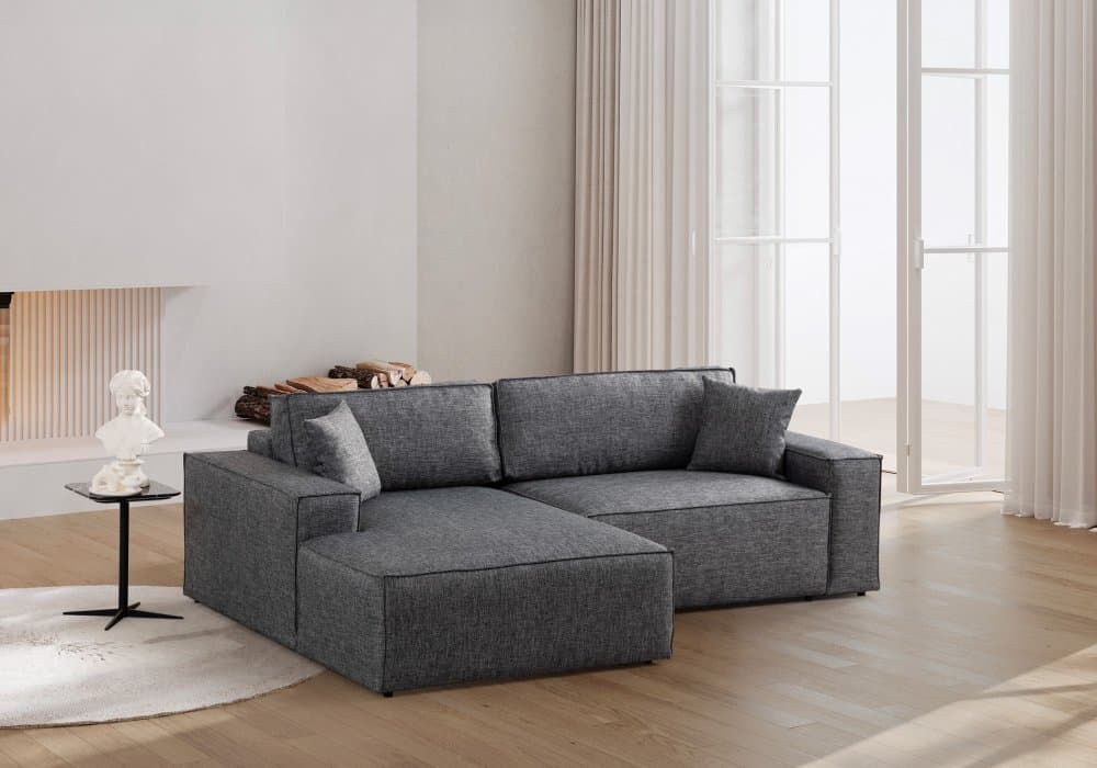 Rohová rozkladacia pohovka Pırlo Corner Left - Dark Grey 1