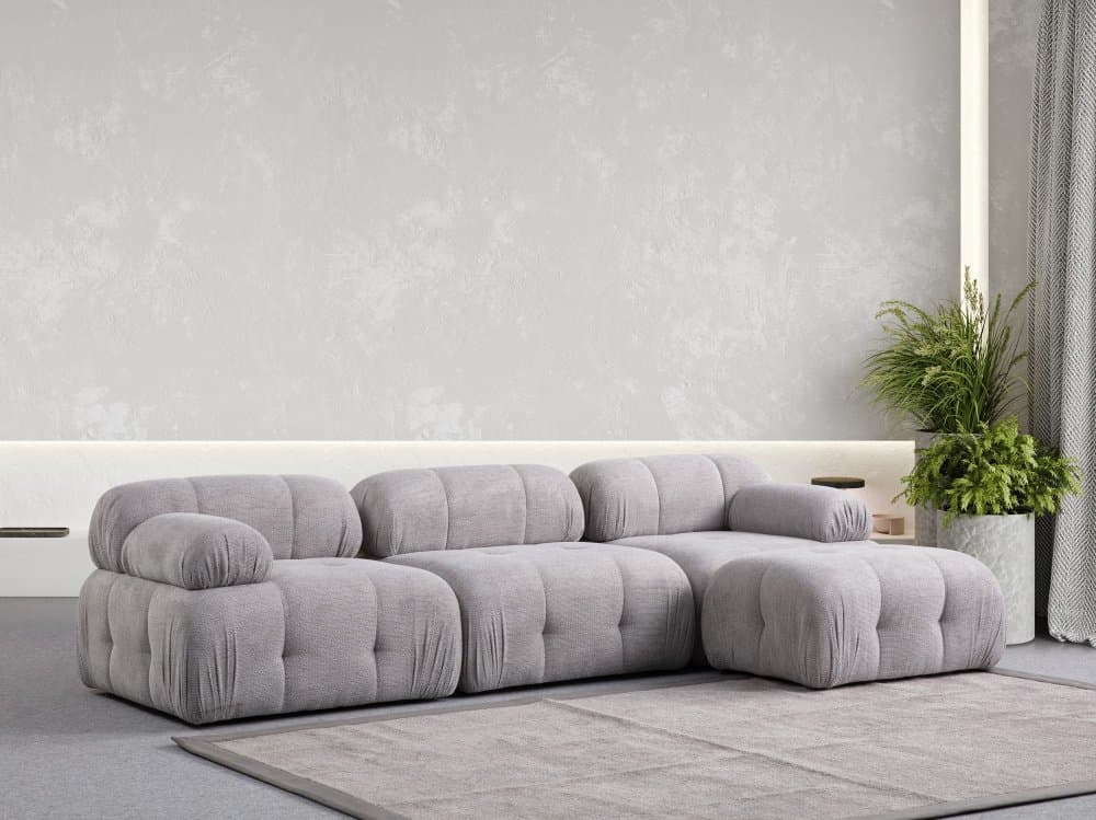 Rohová sedacia súprava / Rohová pohovka Petite 3 - Light Grey