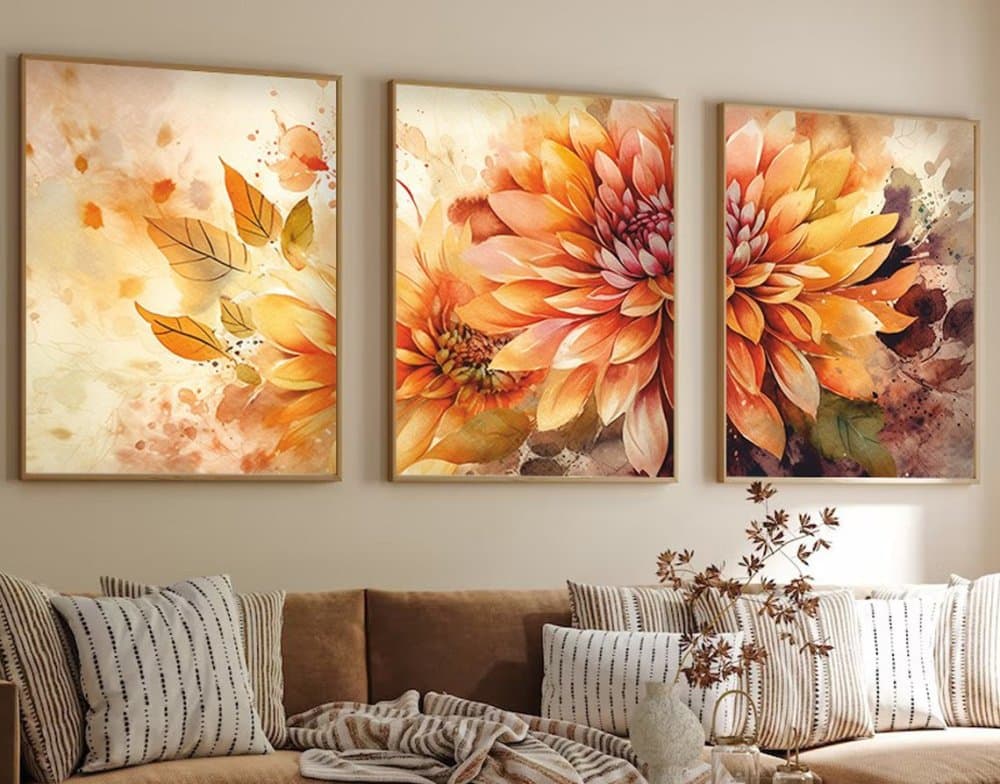 Dekoratívny rámovaný obraz z MDF (3 kusy) Huhu220 - 50 x 70 1