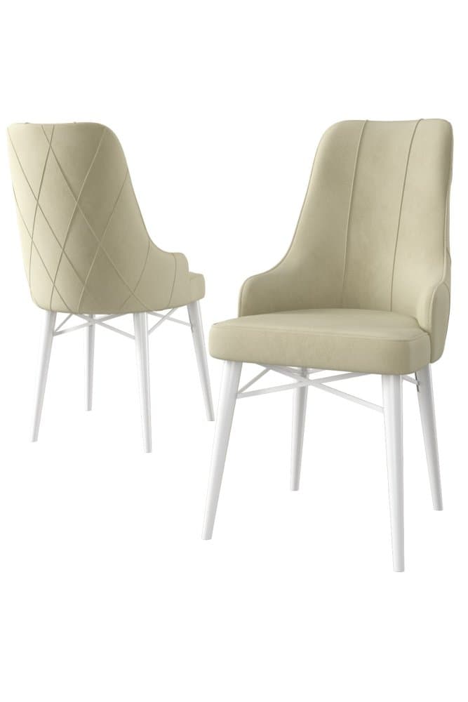 Súprava stoličiek (2 kusy) Neta - Cream, White 1