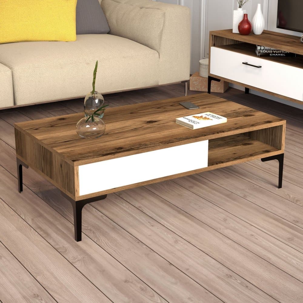 Konferenčný stolík Istanbul - Walnut, White