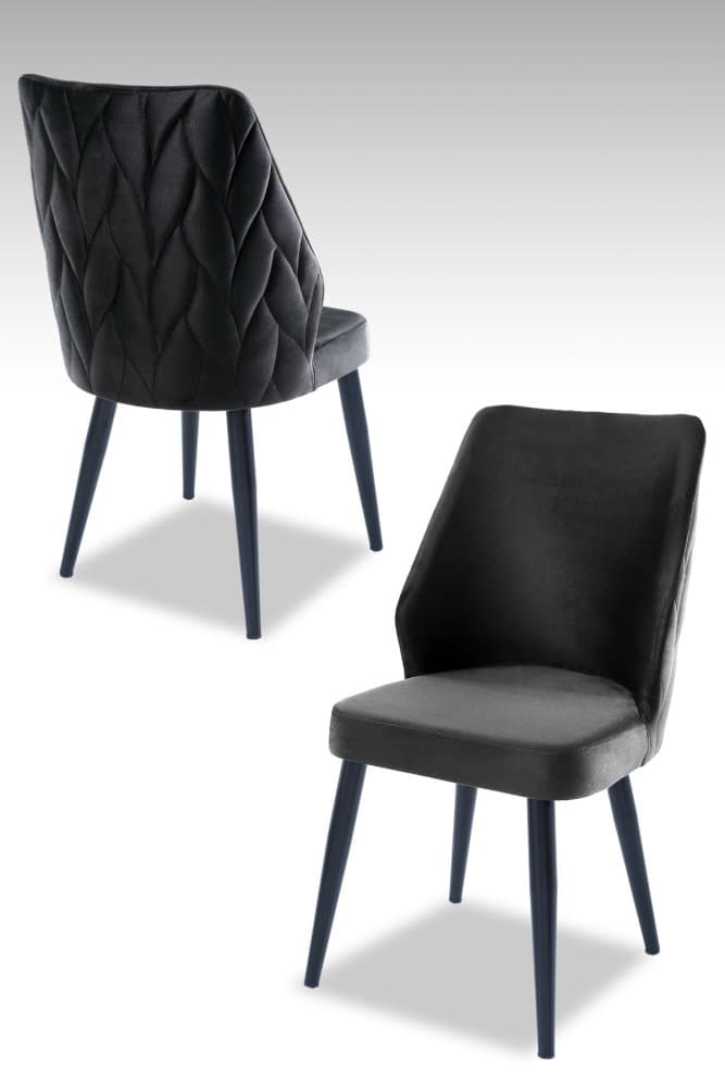 Súprava stoličiek (4 kusy) Pufi - Anthracite, Black 1