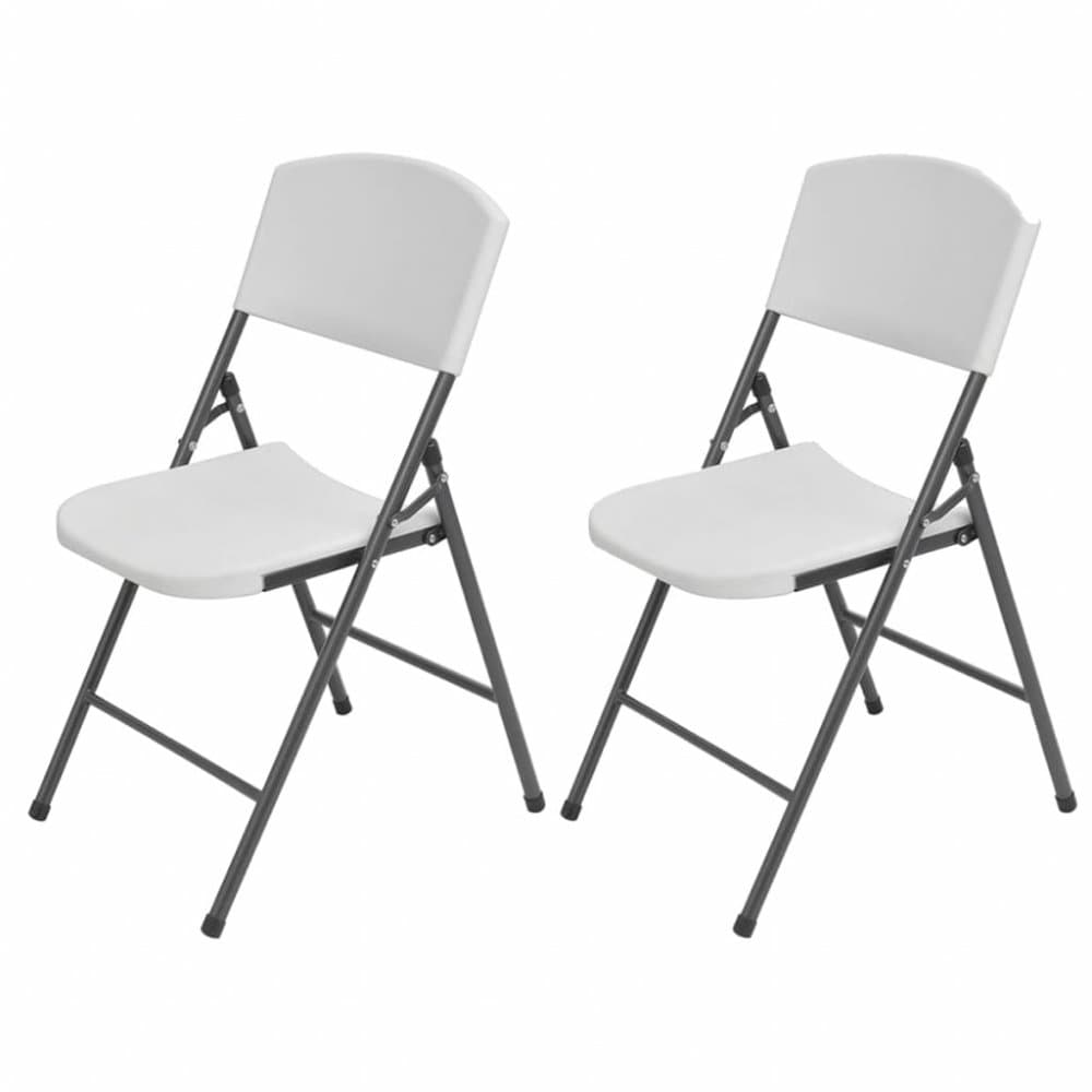 Skladacie záhradné stoličky 2 ks biela 1