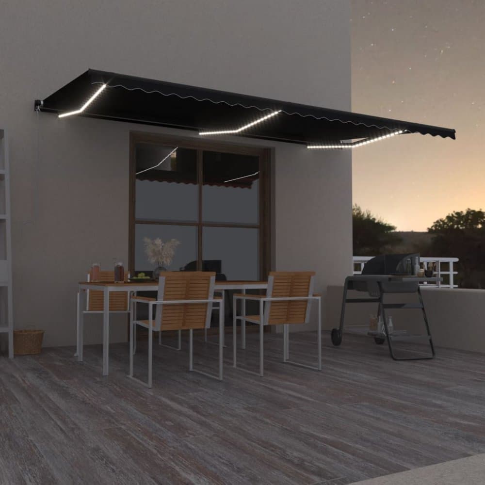 Ručne zaťahovacia markíza s LED svetlom 450x350 cm Dekorhome 1