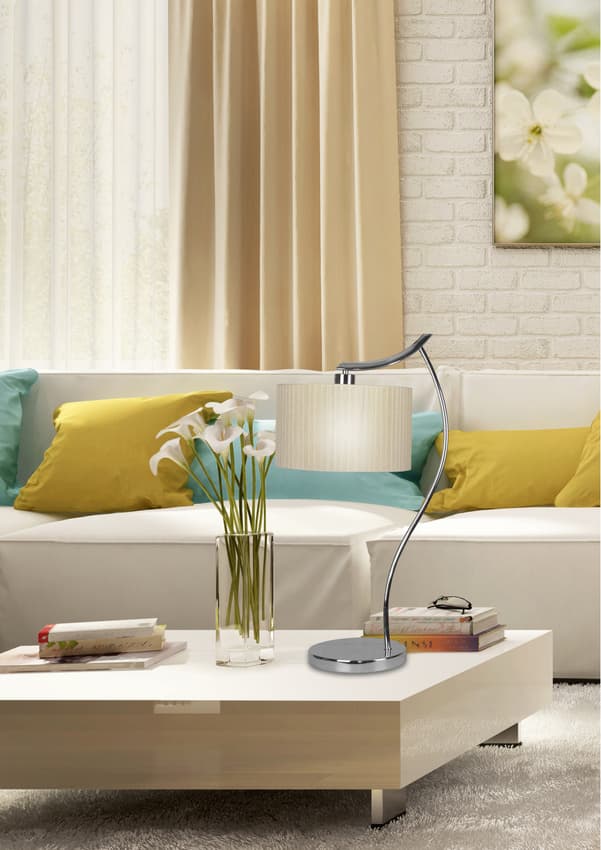 Stolová lampa Draga chróm/krémová 1