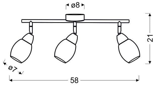 LED stropná lampa SMD 58cm RICO CHROME