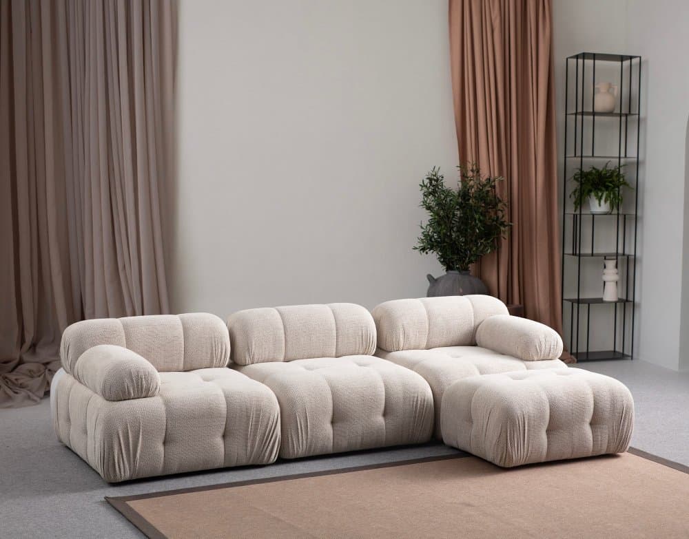 Rohová sedacia súprava / Rohová pohovka Petite 3 - Cream