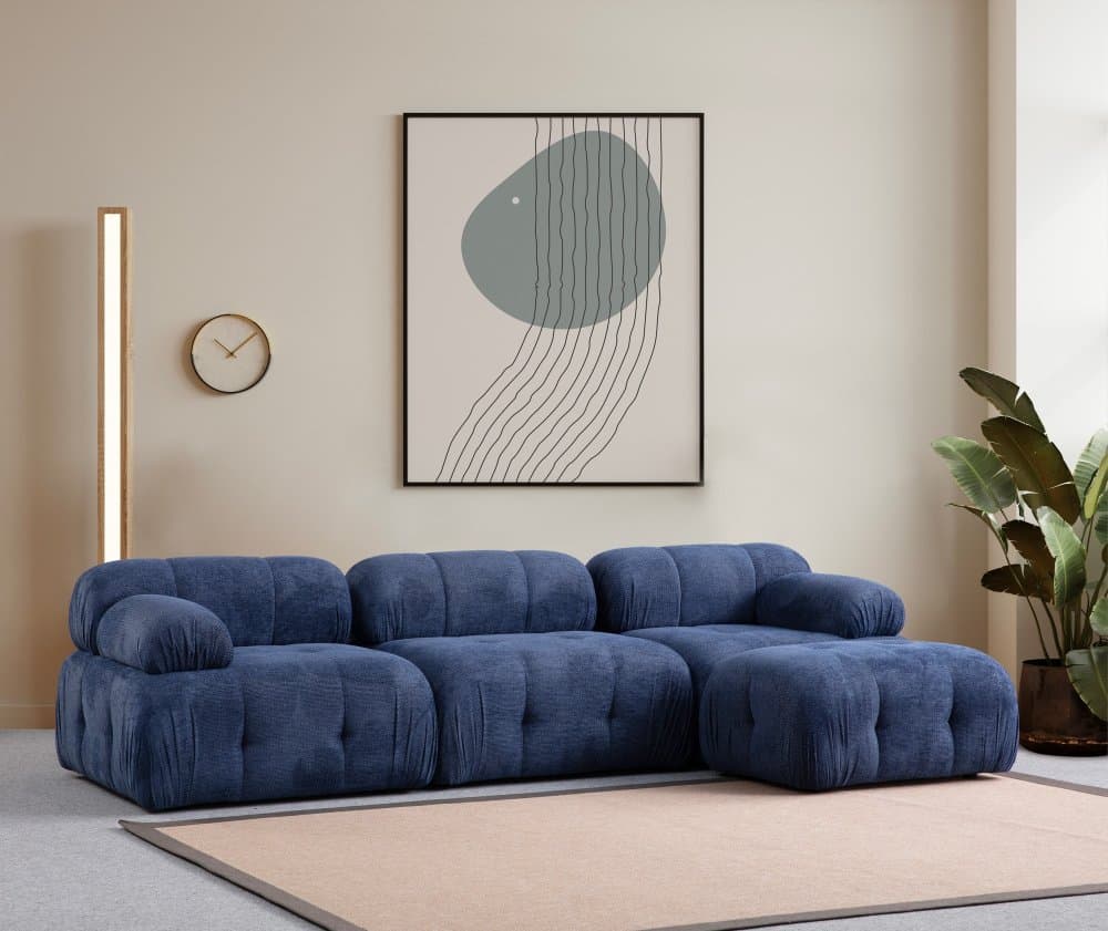 Rohová sedacia súprava / Rohová pohovka Petite 3 - Night Blue 1
