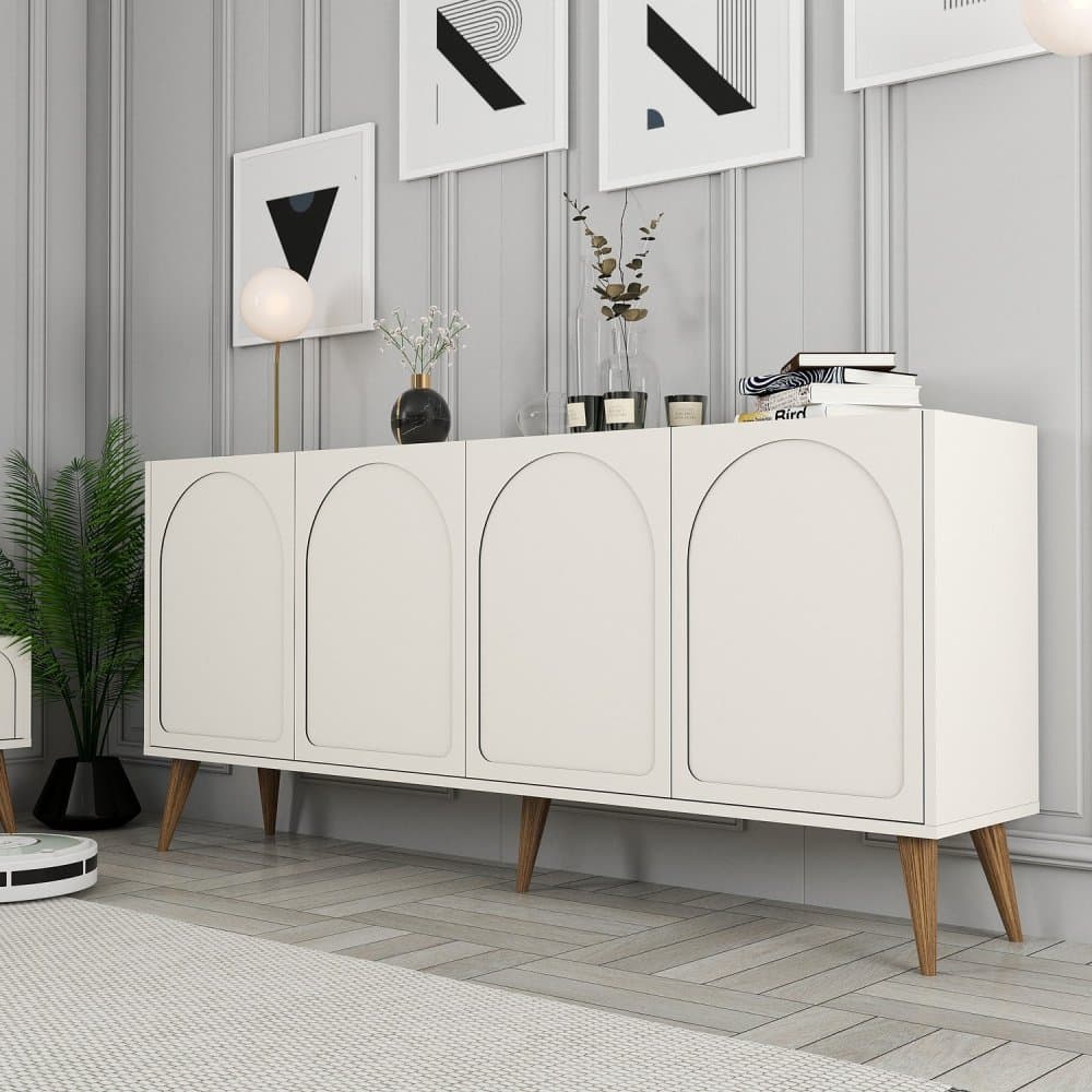 Konzolový stolík Lyon 81 - Cream, Walnut