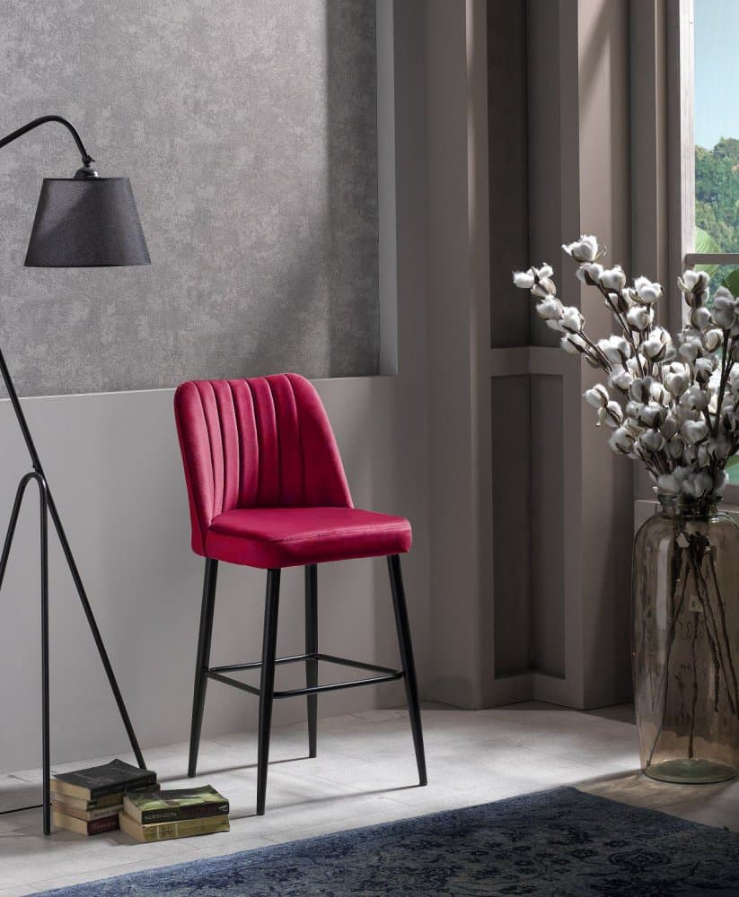 Bar Stool Set (2 Pieces) Vento - Claret Red 1