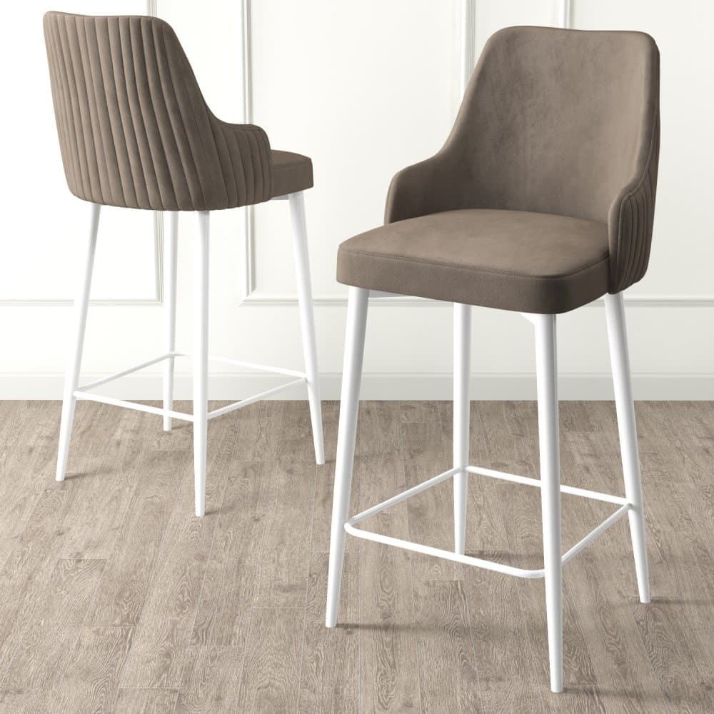 Bar Stool Set (4 Pieces) Enox - Cappuccino, White 1