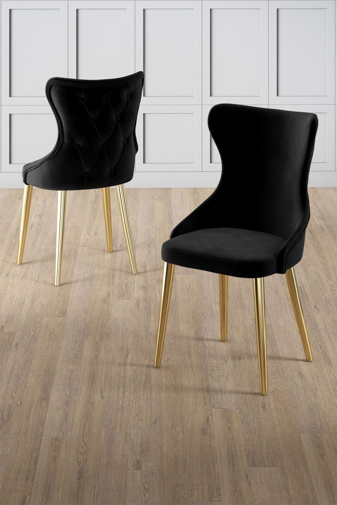 Súprava stoličiek (4 kusy) Alpa - Black, Gold 1