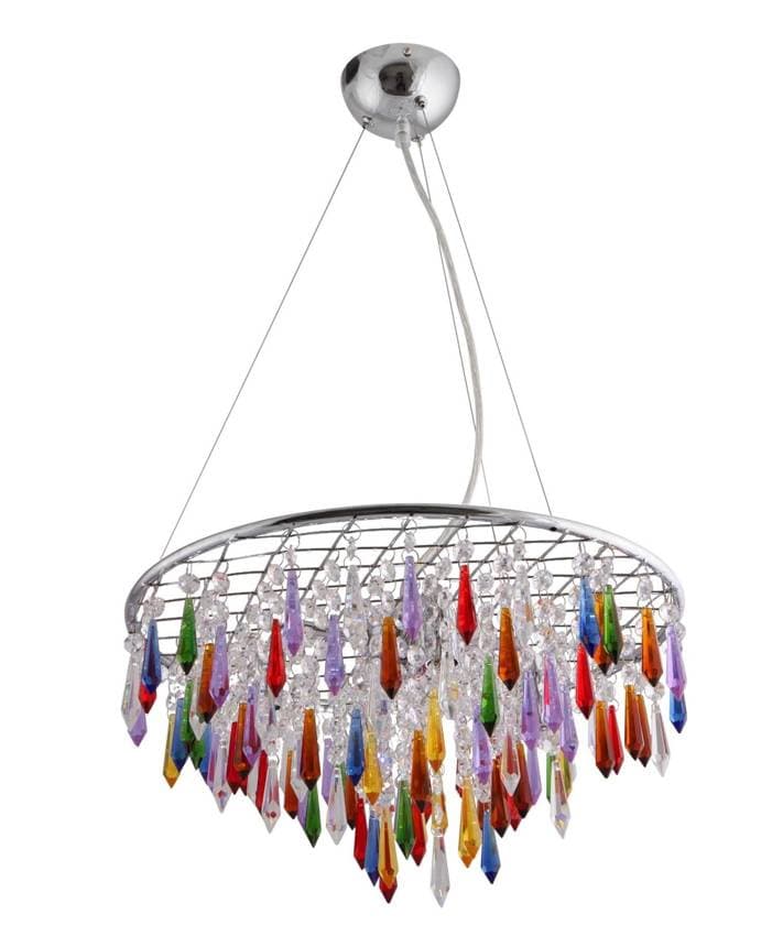 Chrómová závesná lampa s kryštálmi Vegas 1