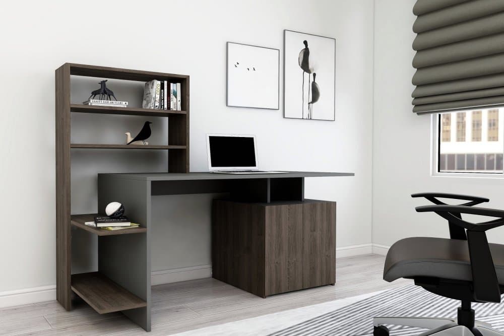 Písací stôl Melis - Walnut, Anthracite 1