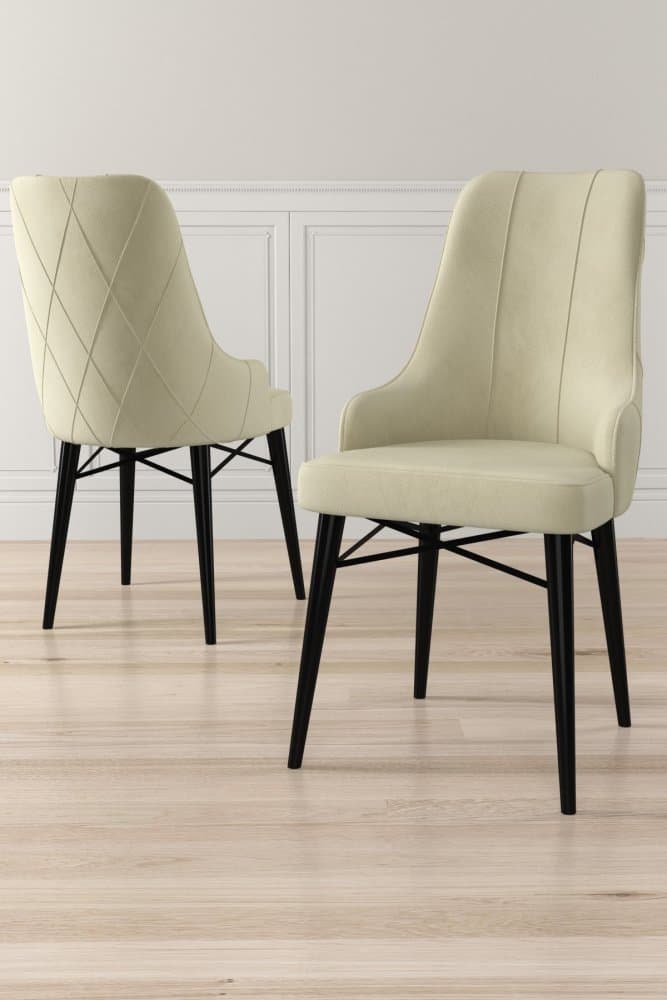 Súprava stoličiek (6 kusov) Neta - Cream, Black 1