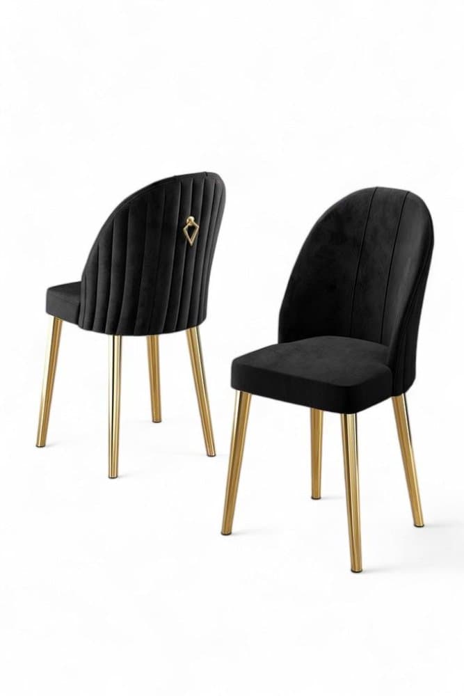 Súprava stoličiek (6 kusov) Mara - Black, Gold 1