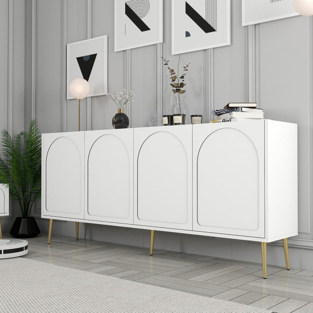 Konzolový stolík Lyon 80 - White, Gold 1
