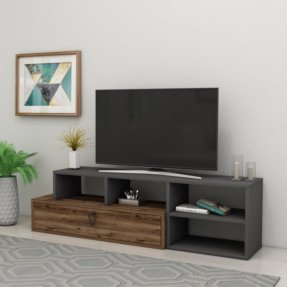 TV stolík Duru - Light Walnut, Anthracite 1