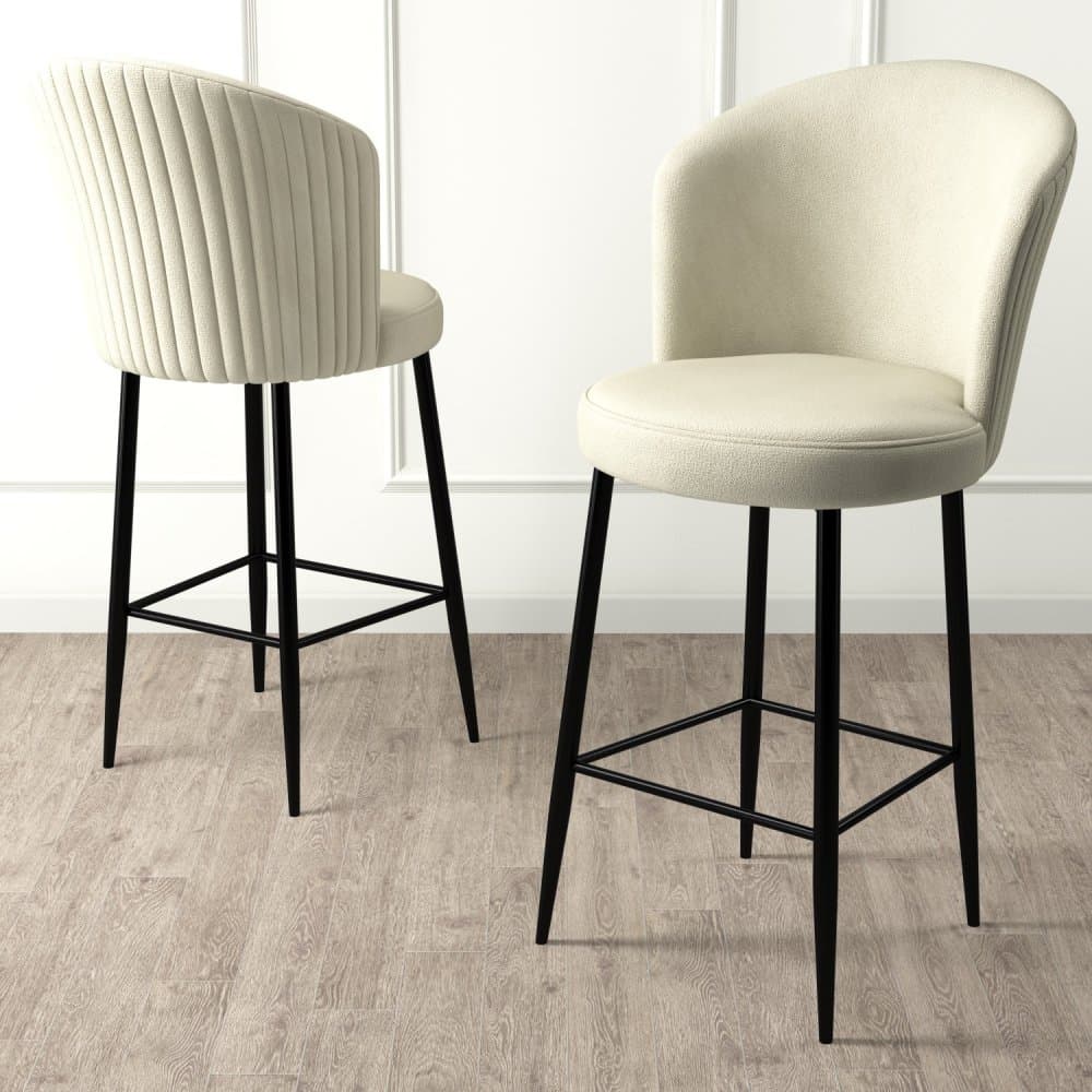 Bar Stool Set (6 Pieces) Fora - Cream, Black 1