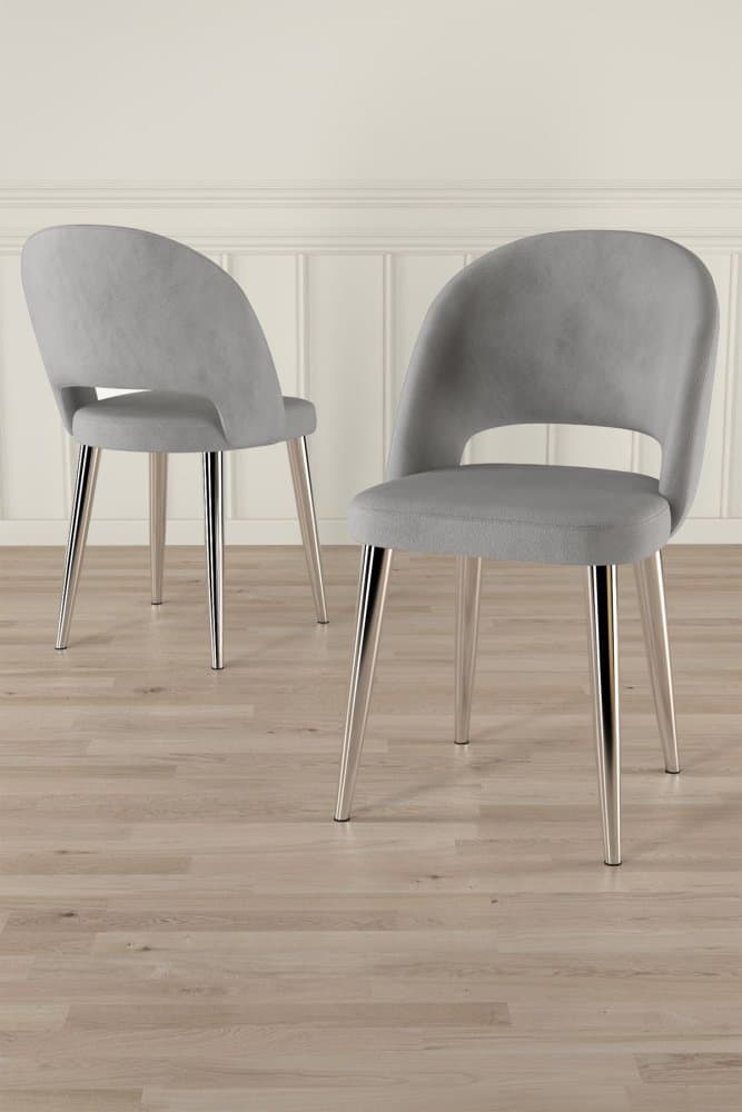 Súprava stoličiek (6 kusov) Pane - Grey, Chrome