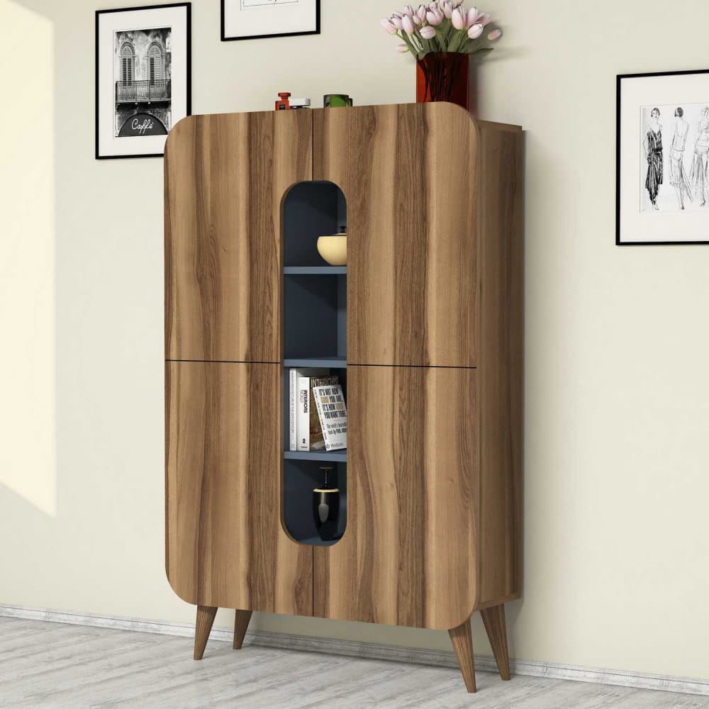 Viacúčelová skrinka Mine - Walnut, Blue 1