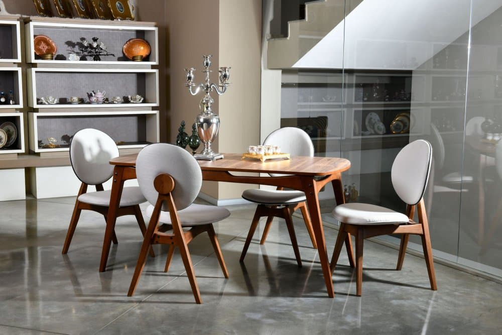 Set stola a stoličiek (5 kusov) Touch Wooden - Cream 1