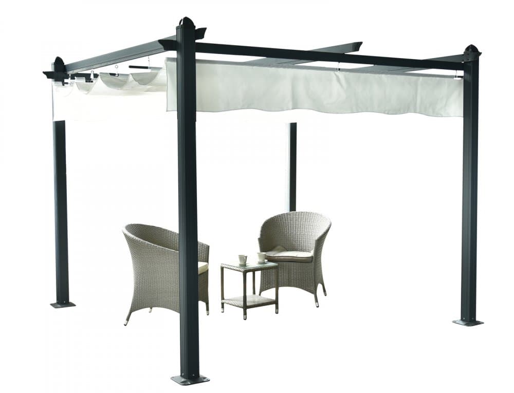 Hliníková pergola so zaťahovacou strechou 2,92 x 2,92 m Dekorhome 1