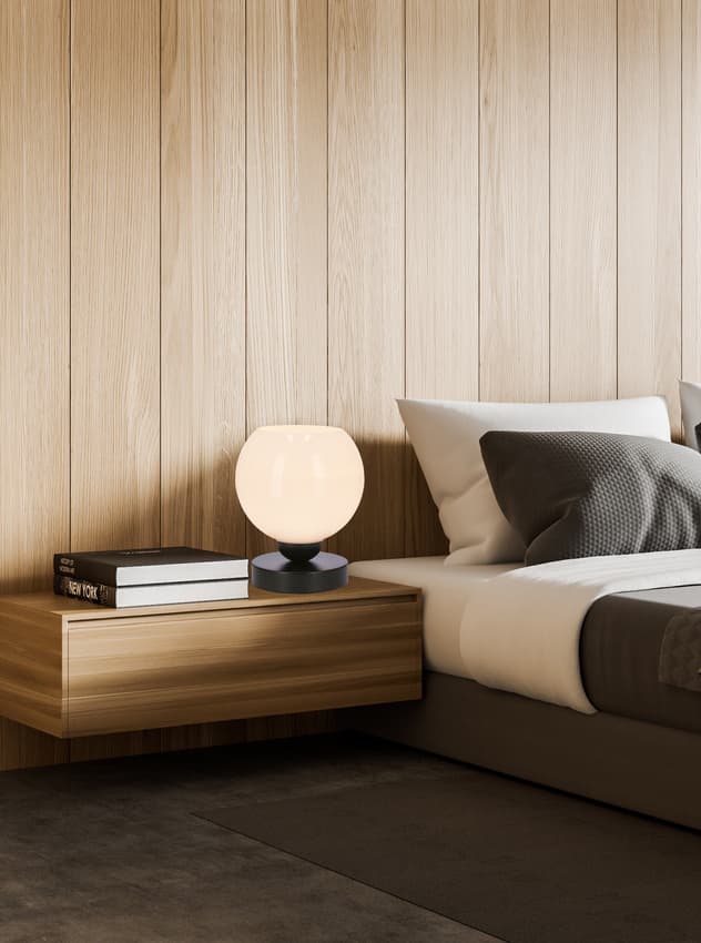 Stolová lampa Caldera čierna 1x60W E27 tienidlo biele 1