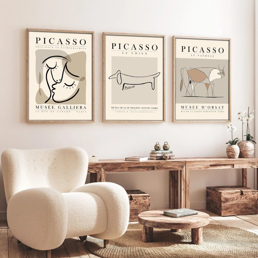 Dekoratívny rámovaný obraz z MDF (3 kusy) Huhu253 - 50 x 70 1