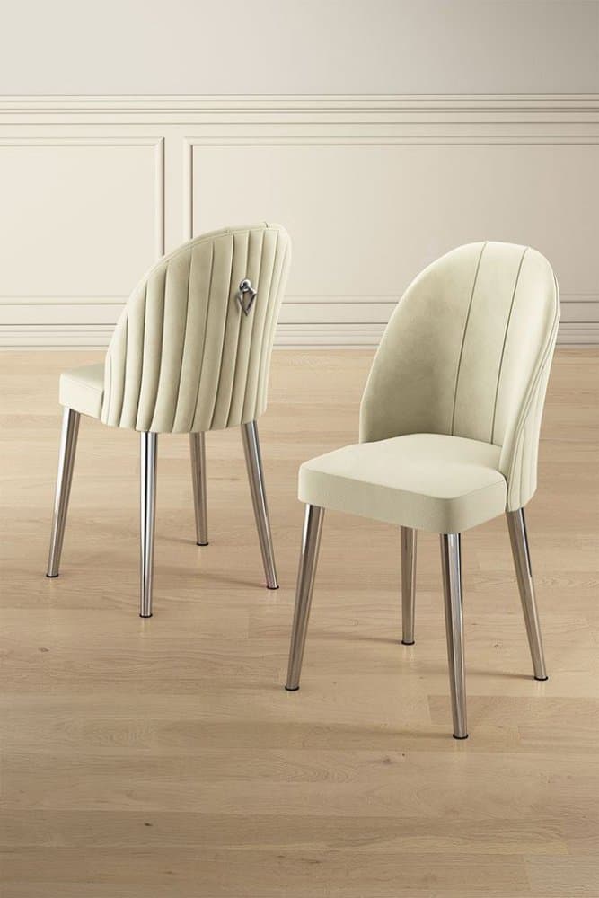 Súprava stoličiek (6 kusov) Mara - Cream, Chrome