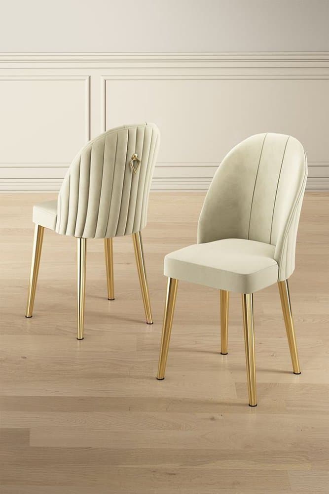 Súprava stoličiek (6 kusov) Mara - Cream, Gold 1