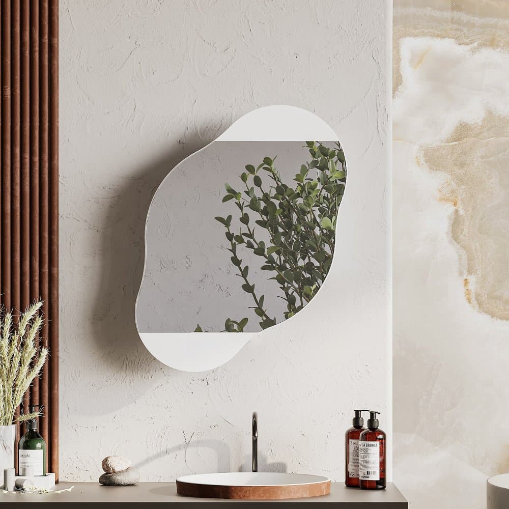 Kúpeľňová skrinka Cloud Storage Bathroom Wall Mirror - White