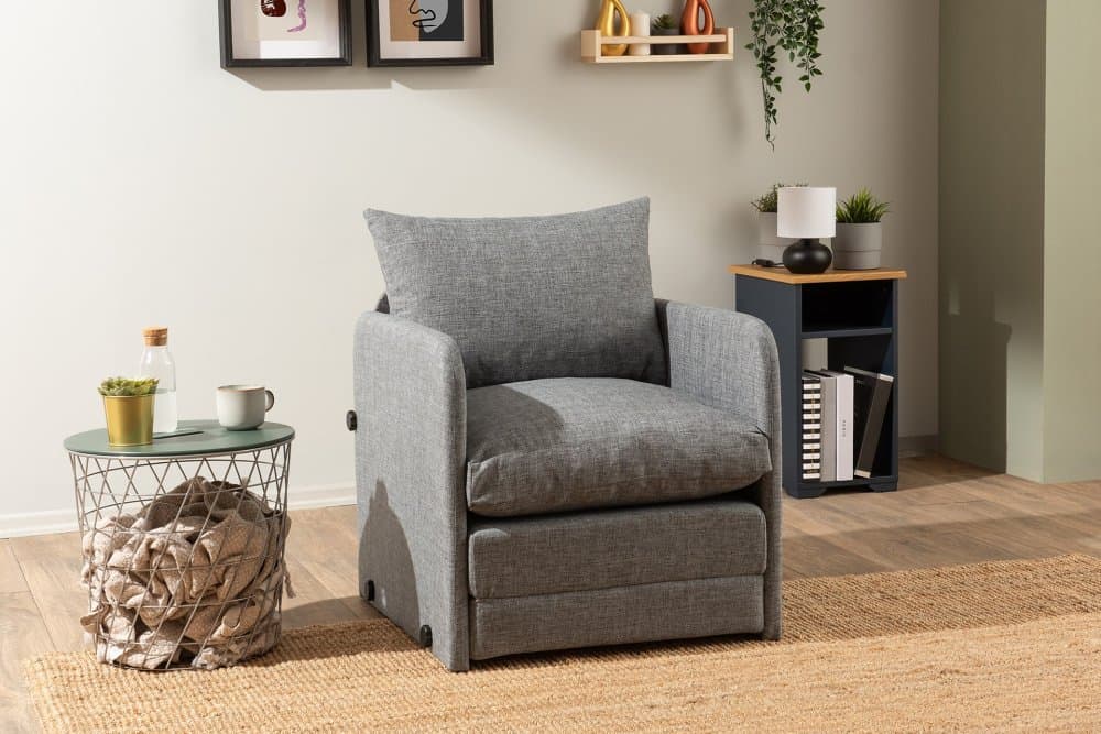 Rozkladacie kreslo Saga Single - Light Grey 1