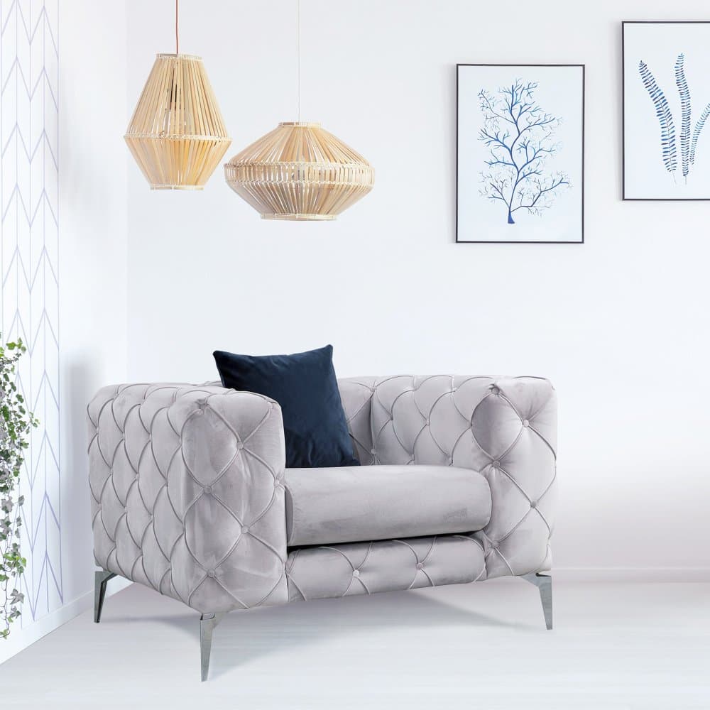 Kreslo ušiak Como - Light Grey 1