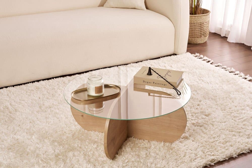 Konferenčný stolík Aeris - Sapphire Oak, Transparent 1