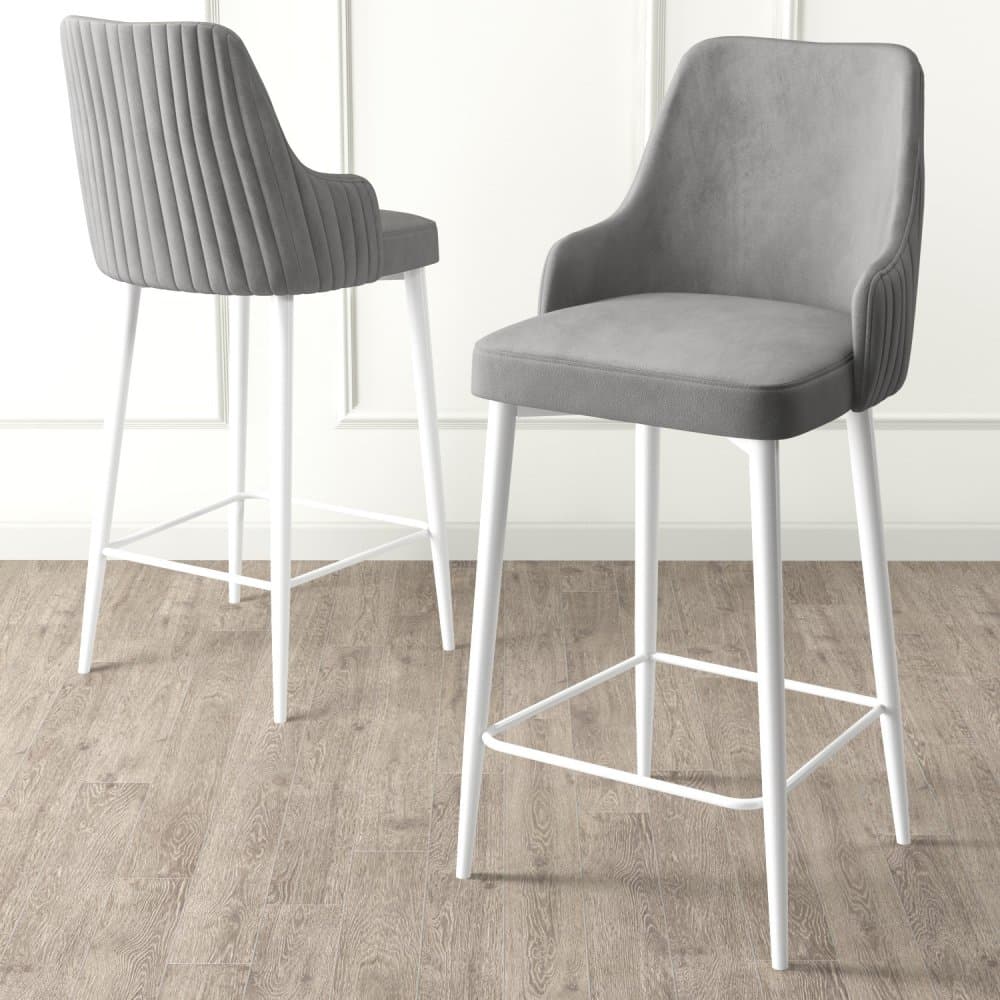 Bar Stool Set (6 Pieces) Enox - Grey, White 1