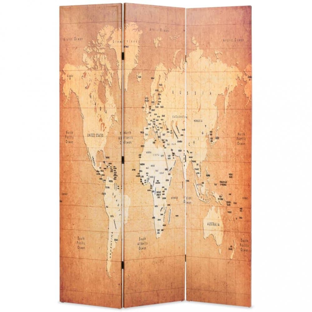 Paraván mapa sveta Dekorhome 1